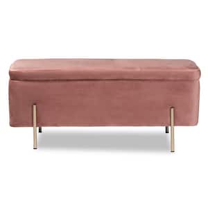 Rockwell Pink Storage Bench (17.7 in. H x 43.3 in. W x 15.7 in. D)