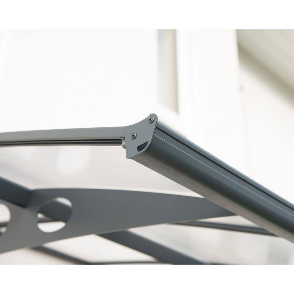 Herald Gray and Clear Polycarbonate Fixed Door Awning