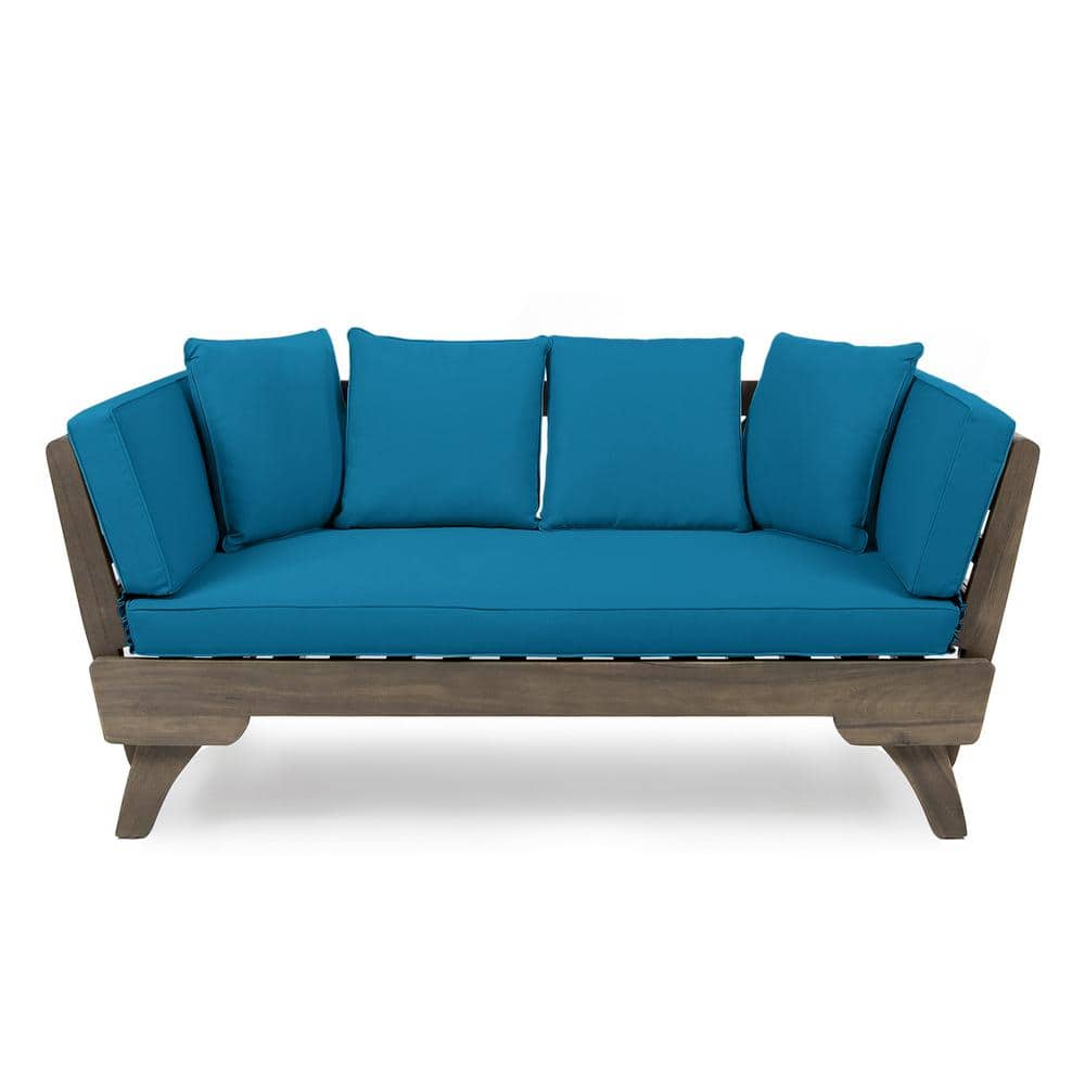 Better Homes & Gardens Delahey Studio Outdoor Day Sofa with Cushions, Navy
