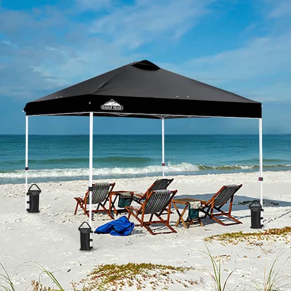 EAGLE PEAK 10 ft. x 10 ft. Pop Up Canopy Tent Instant Outdoor Canopy with 4-Sand Bags