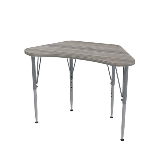 Versa Wing Large Surface Kids Desk Height Adjustable Preschool & Daycare Classroom Table (Shadow Elm Gray, 21-30 in. H)