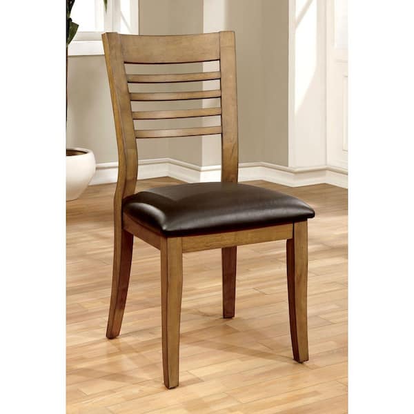 DWIGHT II Natural Tone and Espresso Transitional Style Side Chair