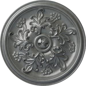 14-1/2 in. x 2-3/4 in. Katheryn Urethane Ceiling Medallion (Fits Canopies upto 2-1/8 in.), Platinum