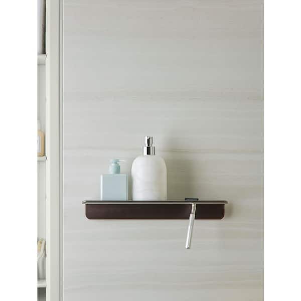 Choreograph 14 in. W Floating Shower Shelf in Anodized Brushed Nickel