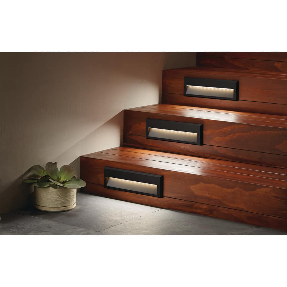 Hampton Bay 122 Lumen 10.6 in. Low Voltage Black Integrated LED Deck Light