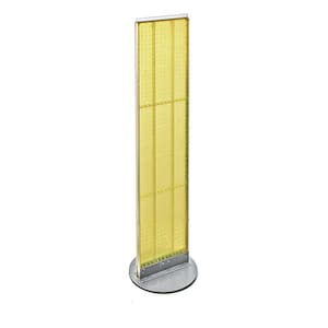 60 in. H x 13.5 in. W Styrene Pegboard Floor Display with Revolving Base in Yellow (2-Piece)