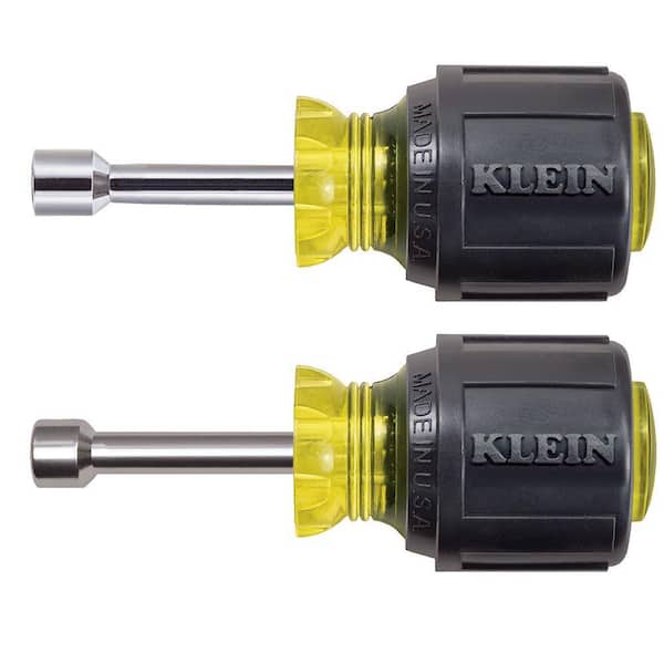 Klein Tools 2-Piece Stubby Magnetic Tip Nut Driver Set- Cushion Grip Handles