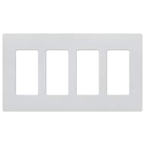 Claro 4 Gang Wall Plate for Decorator/Rocker Switches, Satin, Mist (SC-4-MI) (1-Pack)