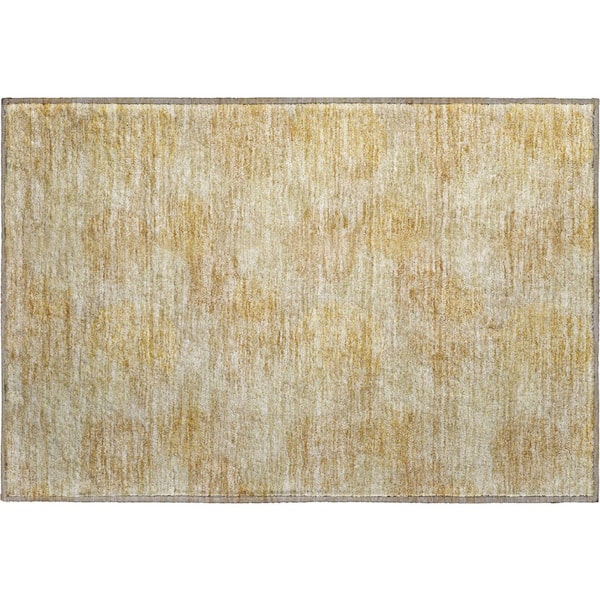 Addison Rugs Mayfield Premium Machine Washable Abstract AMF977 Gold 1 ft. 8 in. x 2 ft. 6 in. Area Rug