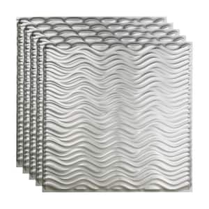 Current 2 ft. x 2 ft. Brushed Aluminum Lay-In Vinyl Ceiling Tile (20 sq. ft.)