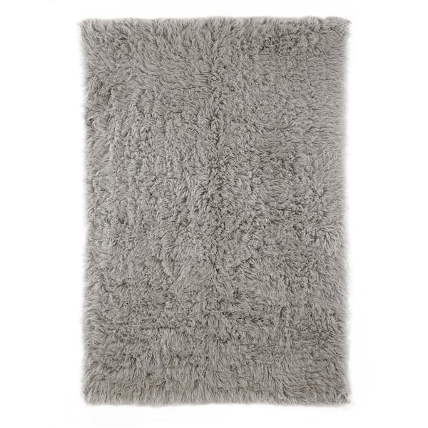 nuLOOM Genuine Greek Flokati Shag Natural Gray 5 ft. x 7 ft. Area Rug
