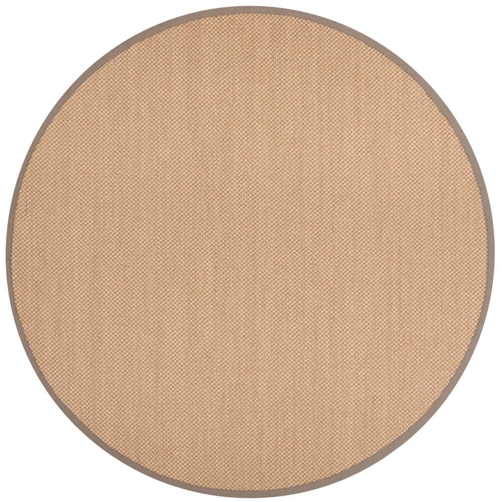 Natural Fiber 6 ft. x 6 ft. Maize/Gray Woven Border Round Area Rug price history on PriceWatchPro