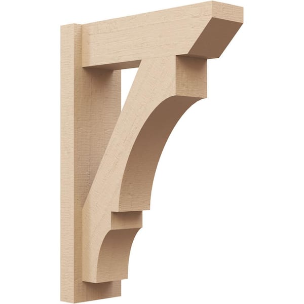 Ekena Millwork 6 in. x 26 in. x 18 in. Balboa Slat Rough Cedar Woodgrain Timberthane Polyurethane Outlooker, Primed Tan
