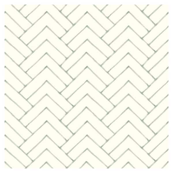 Chesapeake Oswin Tiered Herringbone Blue Prepasted Non Woven Wallpaper