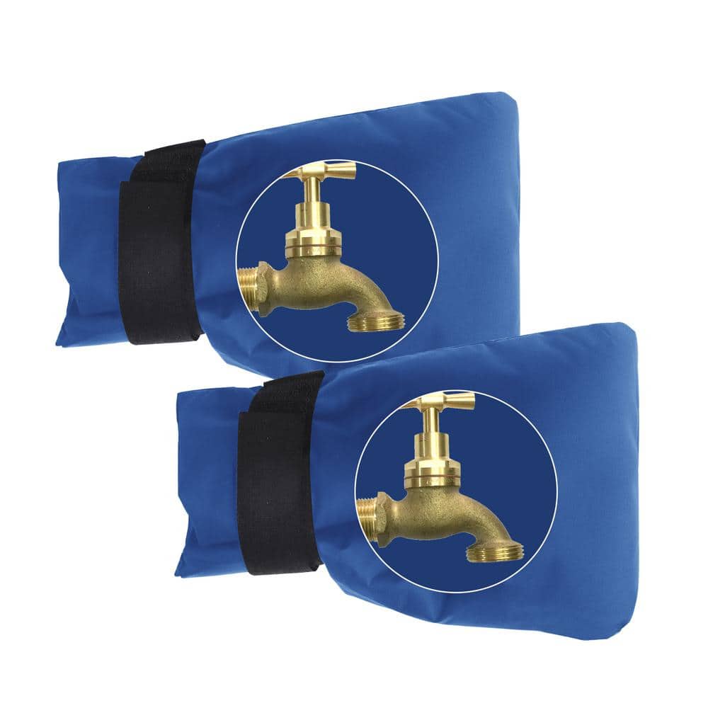 Wellco 2-Piece Blue Outdoor Freeze Protector Insulate Faucet Cover for ...