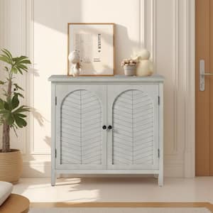 Crafted Gray Finish Unique 30 in. H Accent Cabinet with 2-Door Blending Elegance with Practicality