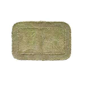 Radiant Collection 21 in. x 34 in. Green Cotton Bath Rug