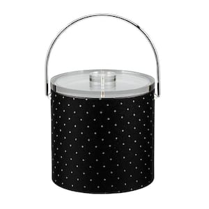 Black With Gold Polka Dots 3 qt. Ice Bucket