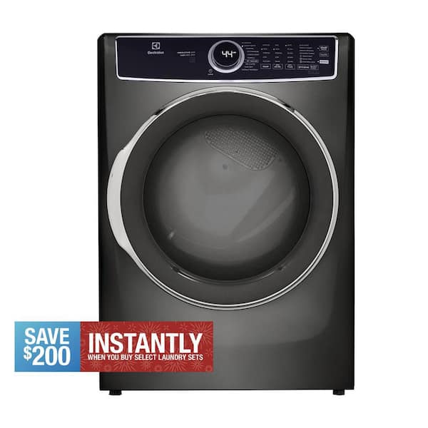 8.0 Cu. Ft Front Load Perfect Steam Electric Dryer with LuxCare Dry and Instant Refresh in Titanium