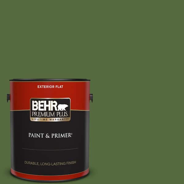 BEHR PREMIUM PLUS 1 gal. #410D-7 Mountain Forest Flat Exterior Paint & Primer