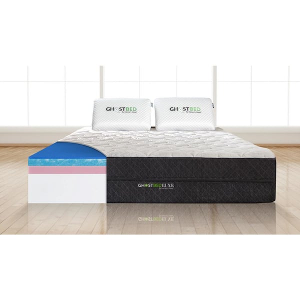 Ghostbed Luxe 13 In Medium Firm Gel Memory Foam Pillow Top Cooling Twin Xl Mattress Glx01339 The Home Depot
