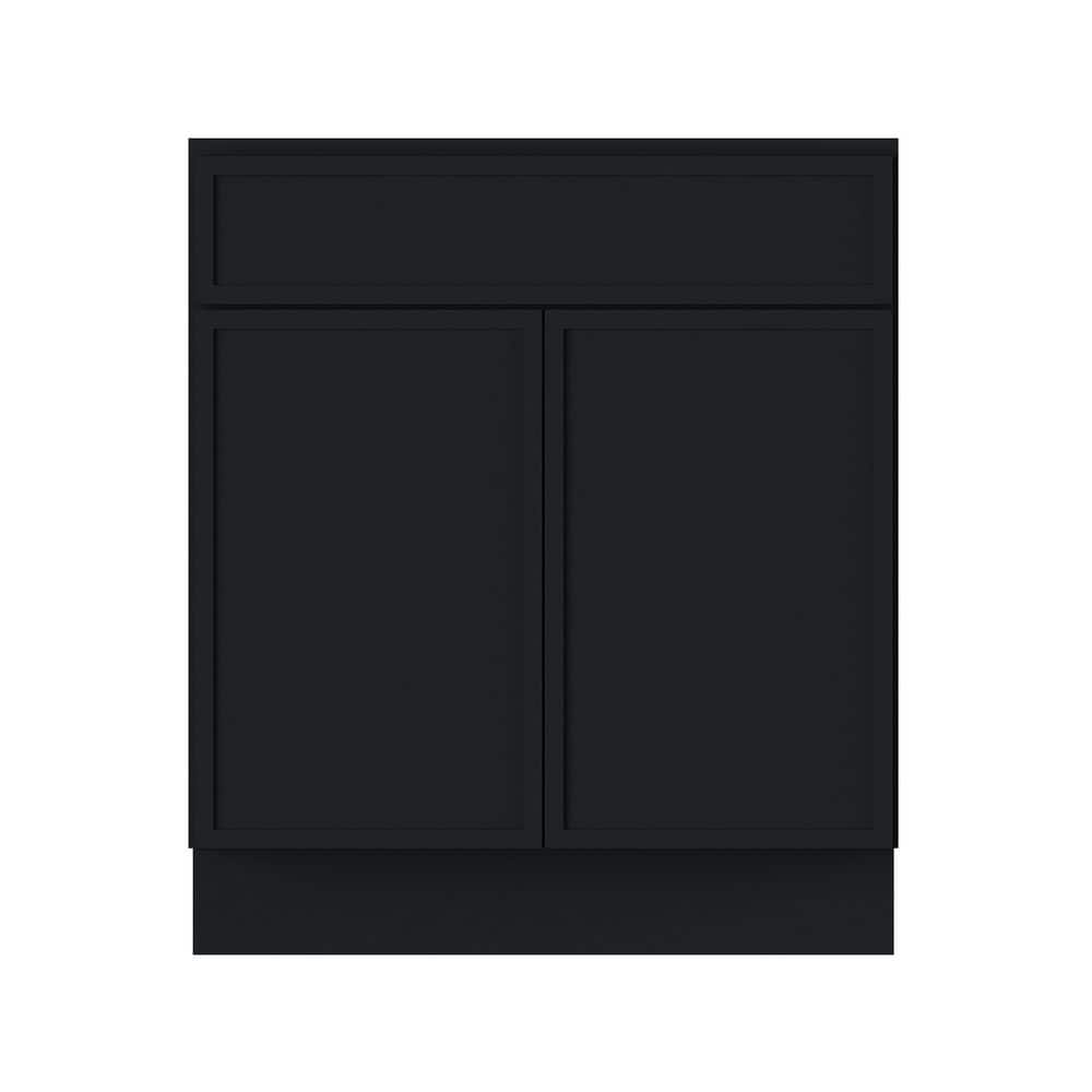 30 in. W x 24 in. D x 34.5 in. H RTA Solid Wood Frame Shaker Sink Kitchen Cabinet in Ebony Black price history on PriceWatchPro