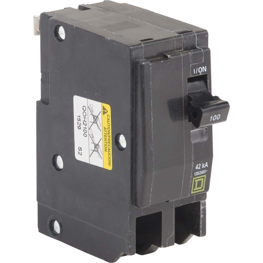 Square D QO 100 Amp 42kA 2-Pole Plug-In Circuit Breaker QOH2100 - The Home  Depot