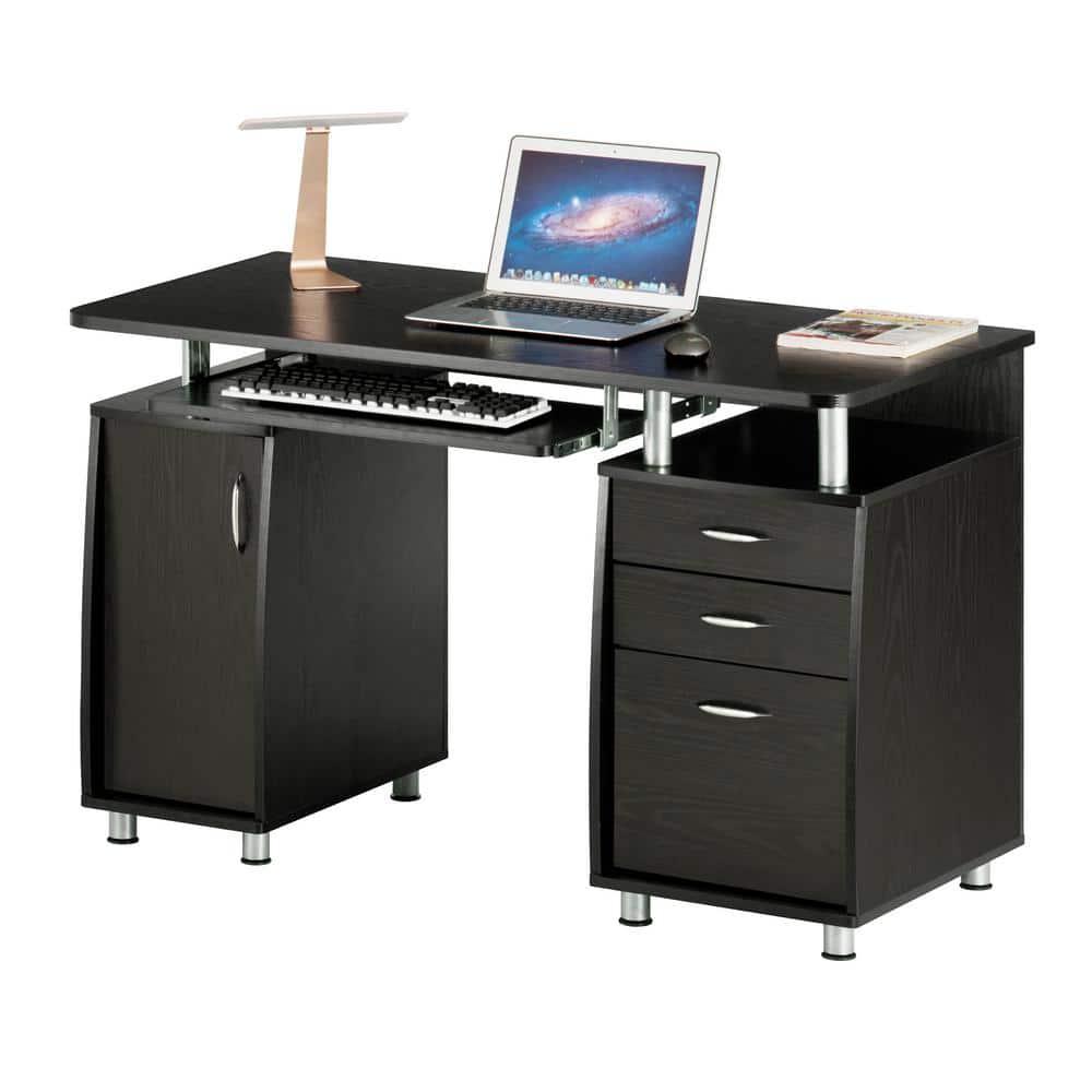 Espresso 52" Workstation Desk with Storage and Keyboard Tray