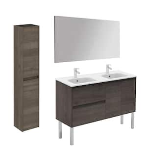 Ambra 47.5 in. W x 18.1 in. D x 32.9 in. H Bathroom Vanity in Samara Ash with Mirror and Column