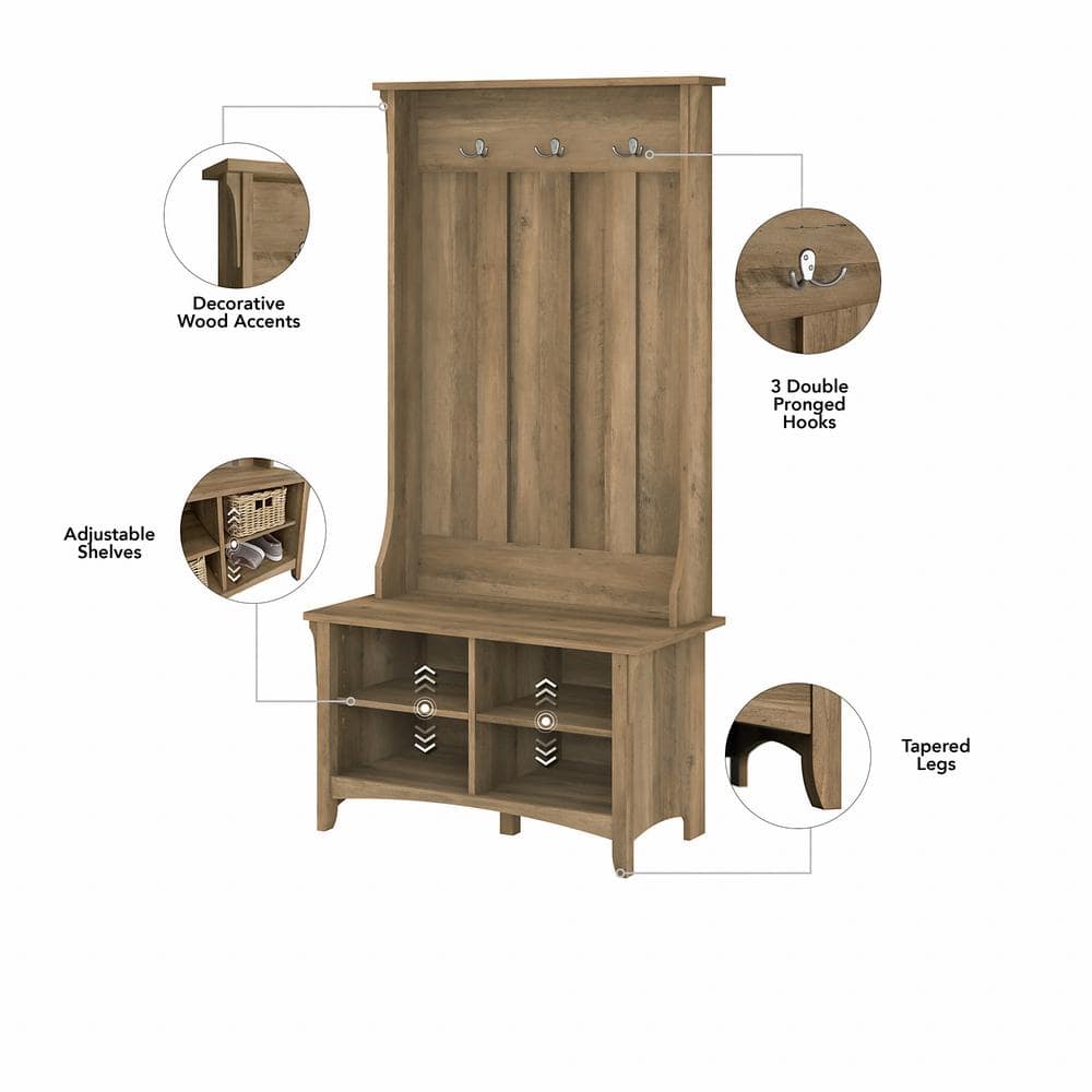 Salinas Reclaimed Pine Hall Tree with Shoe Storage Bench
