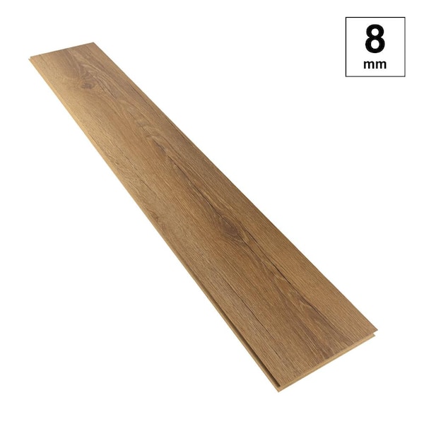TrafficMaster Kettle Keep Oak 8 mm T x 8 in. W Water Resistant Laminate Wood Flooring (21.3 sqft/case)