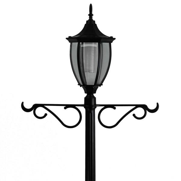 Sunray Crestmont 1 Light Outdoor Black Integrated Led Lamp Post And Planter 342066 The Home Depot Sunray Crestmont 1 Light Outdoor Black, Multi Light Lamp Post