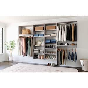 Dual Tower 96 in. W - 120 in. W Classic Rustic Grey Wood Closet System