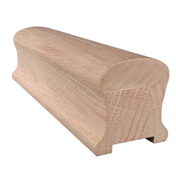 Stair Parts 9100 1 ft. Unfinished Red Oak Handrail with Fillet 9100R