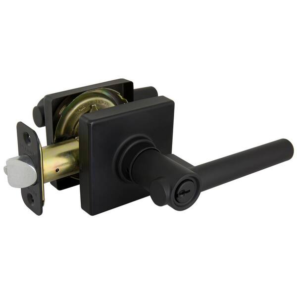 Defiant Highland Matte Black Keyed Entry Door Handle with Square