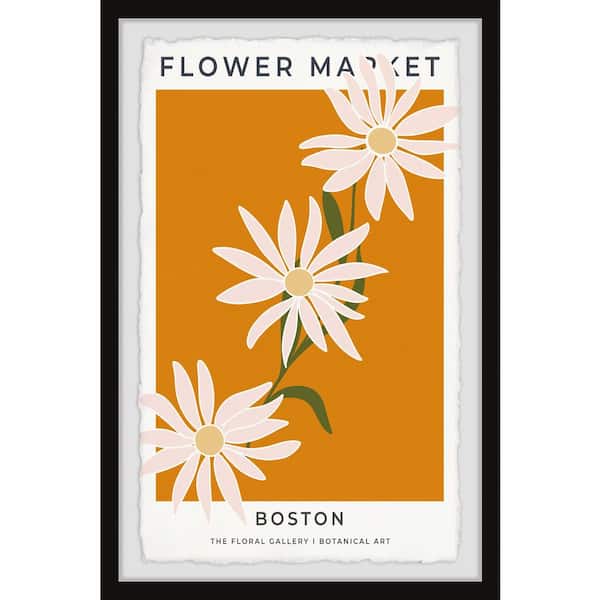 Unbranded "Flower Market Boston" by Marmont Hill Framed Nature Art Print 18 in. x 12 in.