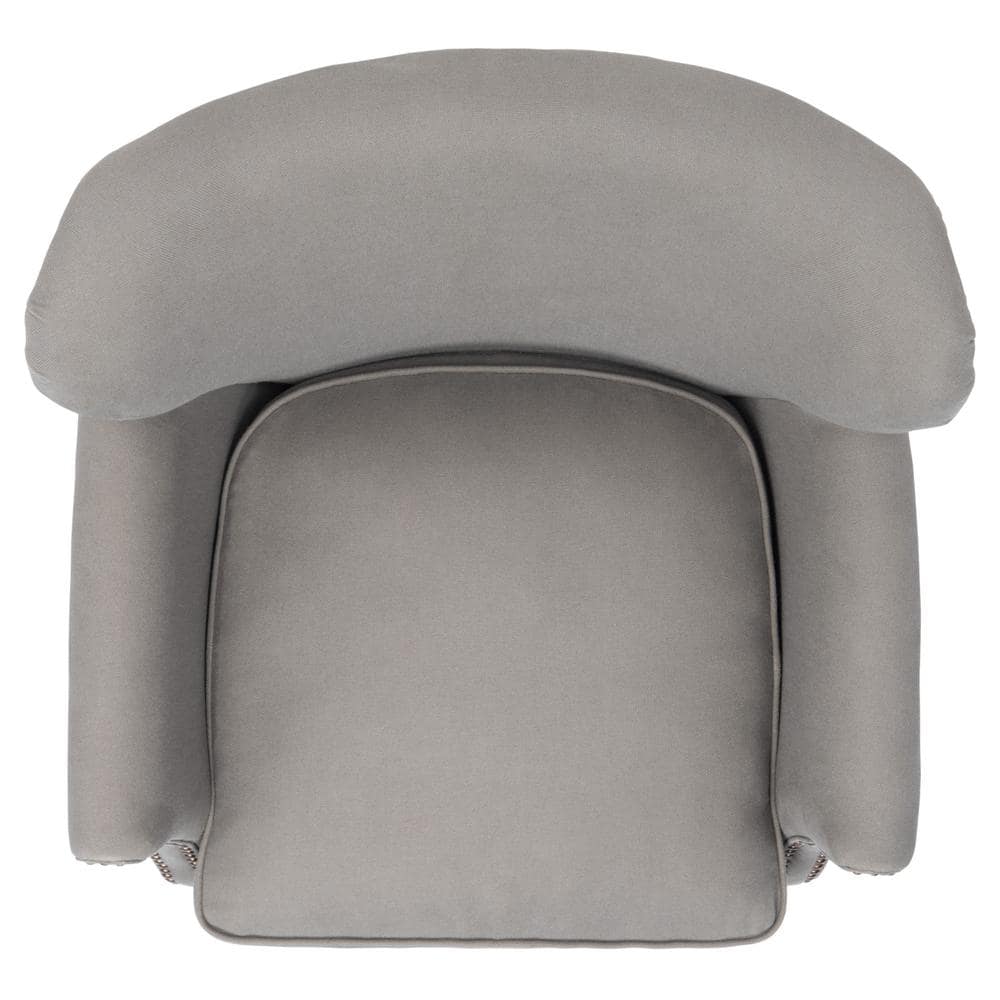 Seamist Gray Linen Upholstered Accent Chair with Birch Legs