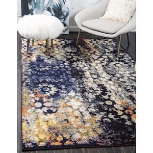 Vita Pollock Navy Blue 4' 0 x 6' 0 Area Rug