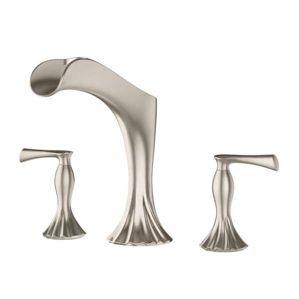 Pfister Rhen 2-Handle Deck Mount Roman Tub Trim Kit in Brushed Nickel (Valve Not Included)