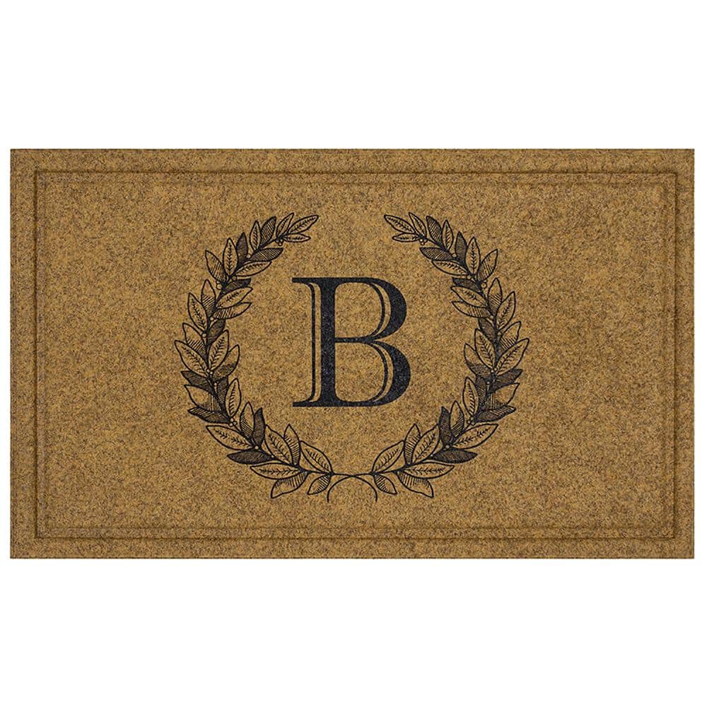 Mohawk Home Laurel Multi 18 in. x 30 in. Faux Coir Monogrammed B Door Mat 668600