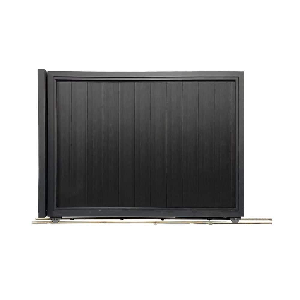 12 ft. x 5.9 ft. Aluminum Frame and Composite Panel Privacy Sliding Driveway Gate in Black price history on PriceWatchPro