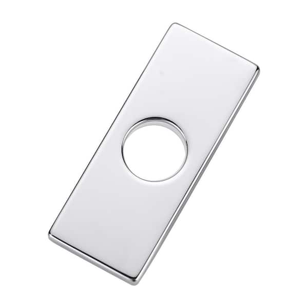 6.1 in. x 2.44 in. x 0.31 in. Stainless Steel 1-Hole or 3-Hole Sink Faucet Deckplate Hole Cover in Polished Chrome