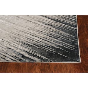 Clara Silver Gray 8 ft. x 10 ft. Striped Transitional Area Rug