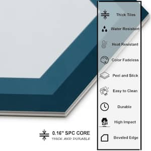 Blue Hexagon 8 in. x 9 in. Vinyl Peel and Stick Backsplash Stone Composite Floor and Wall Tile (5.85 sq. ft./16-Case)