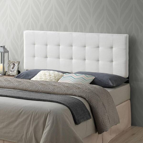 EDGEMOD Guilia Square-Stitched Headboard, Queen Size in Ivory