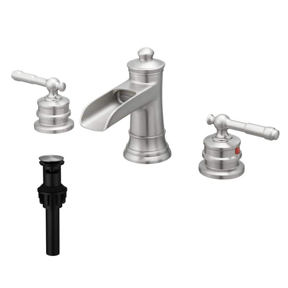 8 in. Widespread Deck-Mounted Bathroom Sink Faucet 3 Hole Double Lever Hand