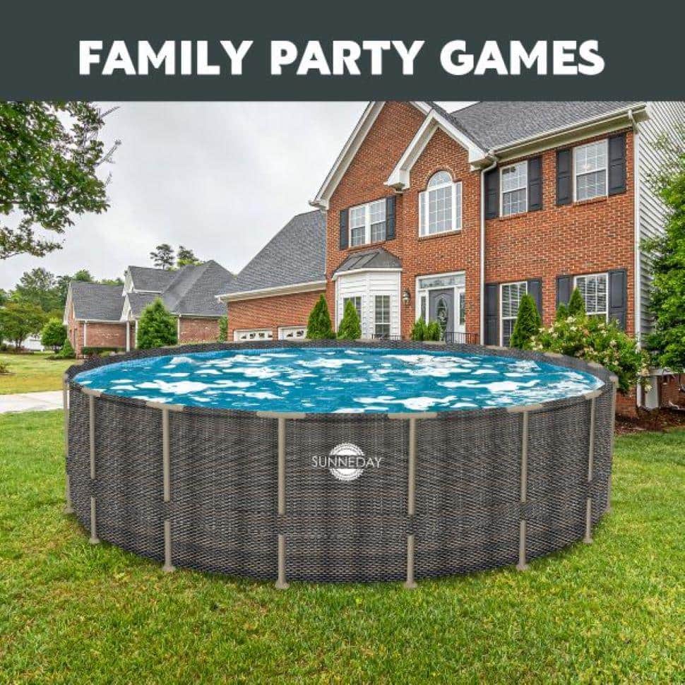 Sunneday 24' Round Rattan Soft-Sided Pool with Metal Frame
