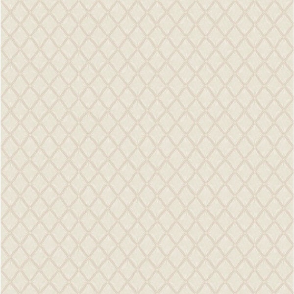 Santina Eggshell White Trellis Wallpaper Sample