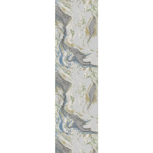 Dynamic Rugs Merit Grey/Multi 2 ft. 2 in. x 7 ft. 7 in. Abstract Area Rug