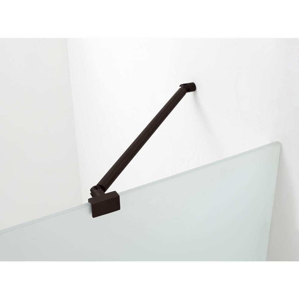 Nautis 48" x 72" Bronze Frameless Frosted Glass Hinged Shower Door